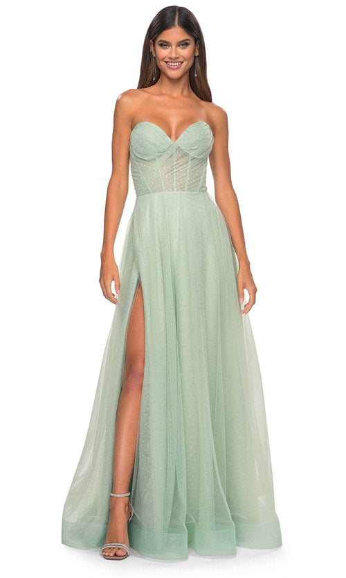 La Femme 31997 Shirred Sweetheart Prom Dress