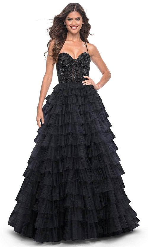 La Femme 32002 Sweetheart Beaded Top Prom Gown