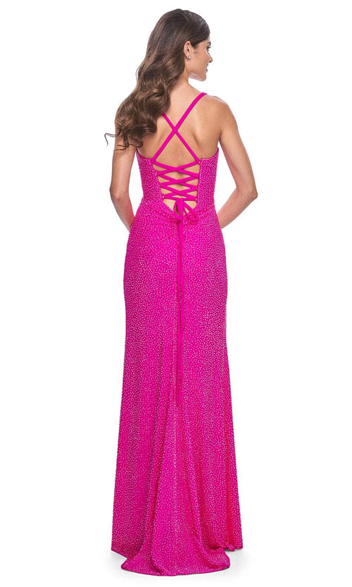 La Femme 32058 Straight Across Beaded Prom Dress