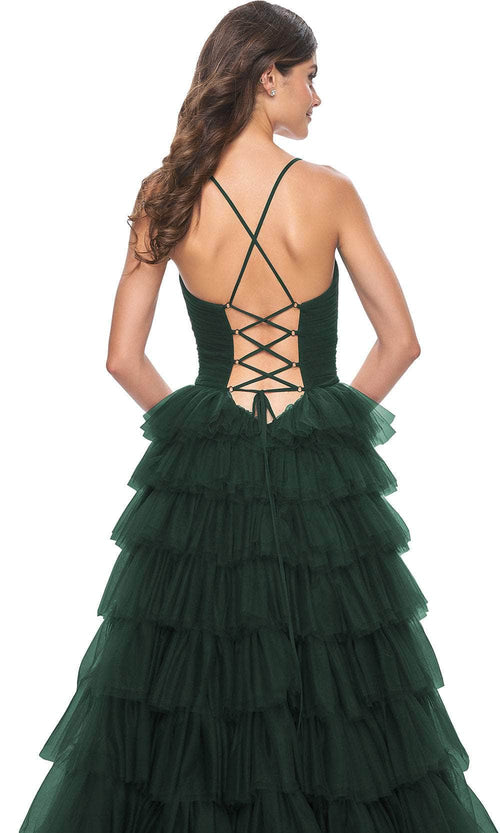 La Femme 32086 Surplice V-Neck Ruffled Prom Dress