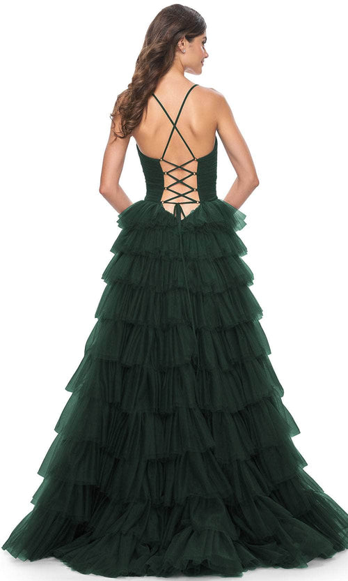 La Femme 32086 Surplice V-Neck Ruffled Prom Dress