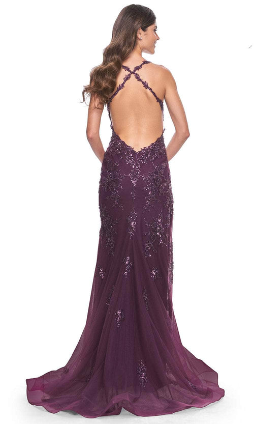 La Femme 32107 Crisscross Back Embellished Prom Gown