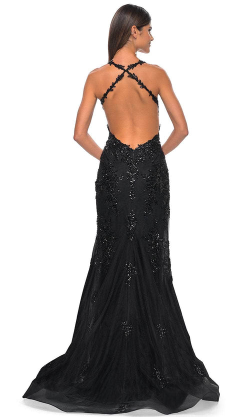 La Femme 32107 Crisscross Back Embellished Prom Gown
