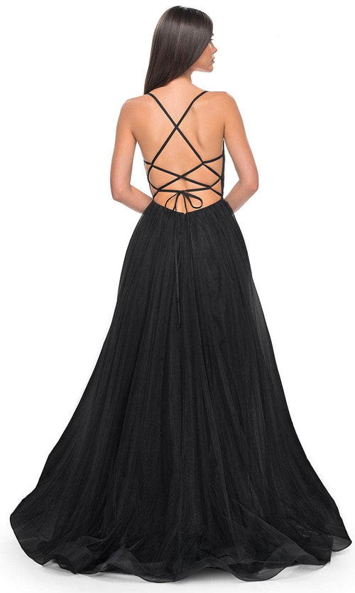 La Femme 32135 Fishnet Bodice Prom Dress