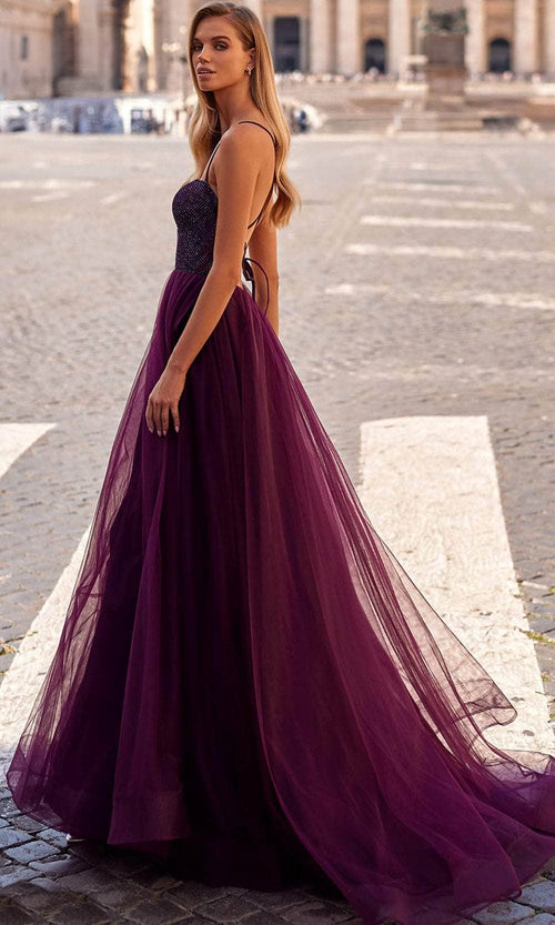La Femme 32135 Fishnet Bodice Prom Dress