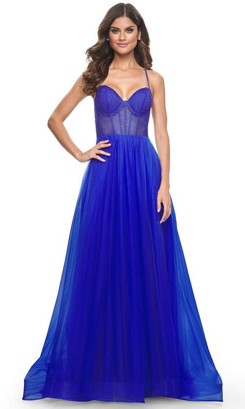 La Femme 32135 Fishnet Bodice Prom Dress