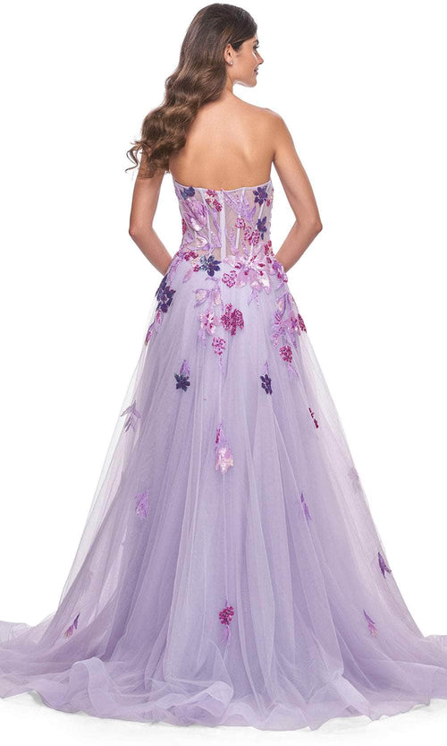 La Femme 32156 Strapless Sequin Embellished Prom Gown