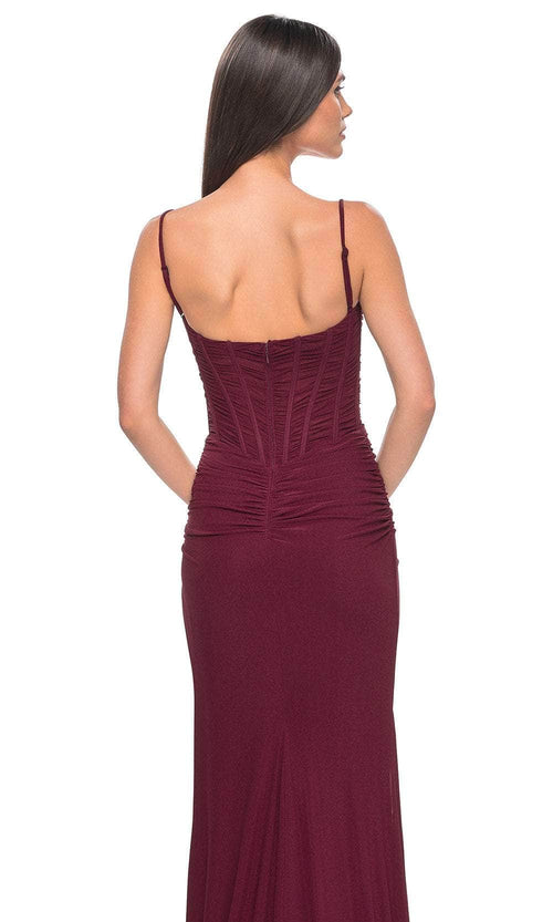 La Femme 32161 Corset High Slit Prom Dress