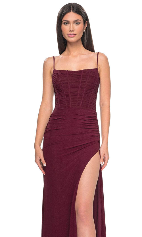 La Femme 32161 Corset High Slit Prom Dress