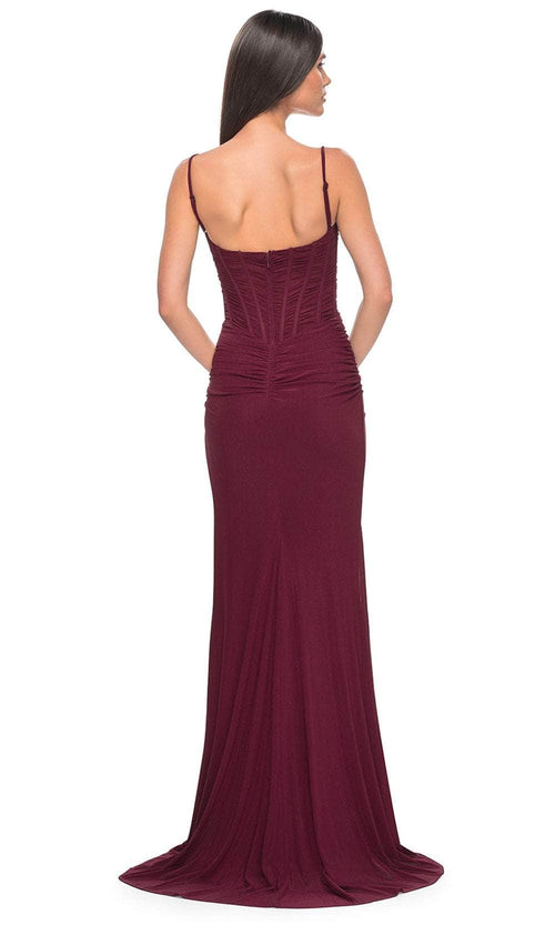 La Femme 32161 Corset High Slit Prom Dress