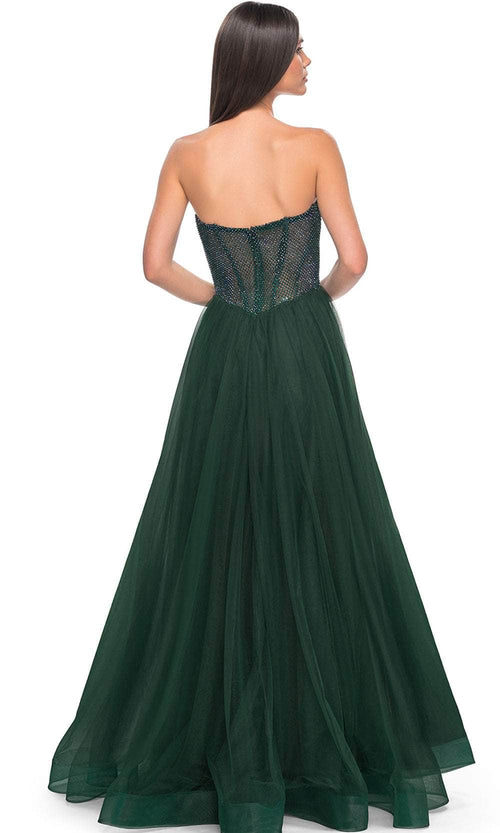 La Femme 32216 Fishnet A-Line Prom Dress