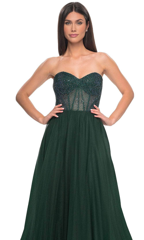 La Femme 32216 Fishnet A-Line Prom Dress