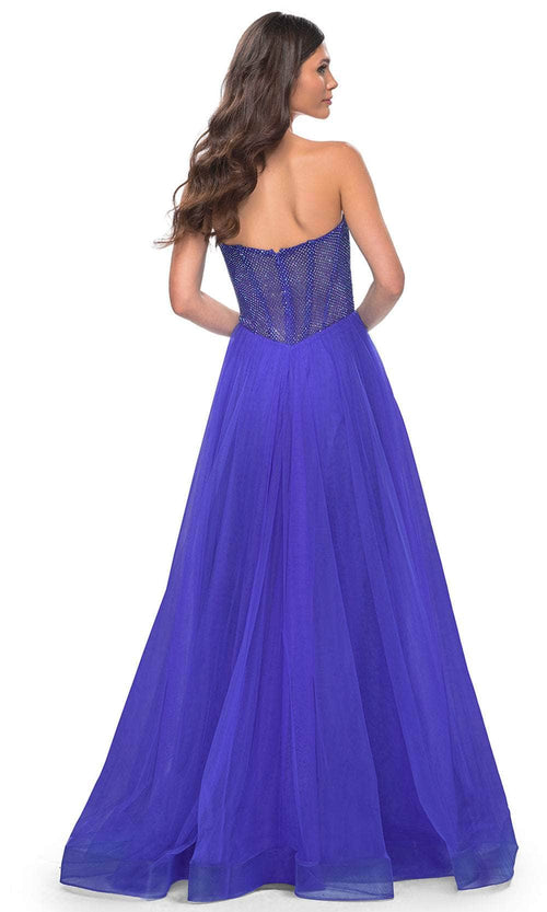 La Femme 32216 Fishnet A-Line Prom Dress