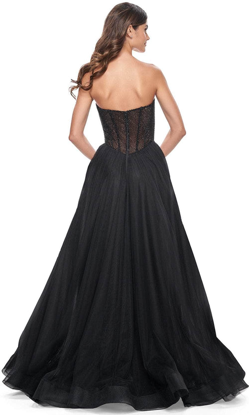 La Femme 32216 Fishnet A-Line Prom Dress