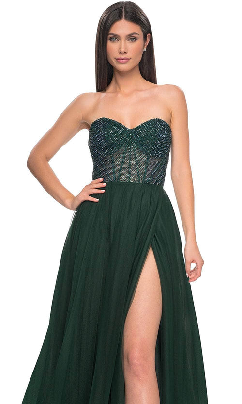 La Femme 32216 Fishnet A-Line Prom Dress