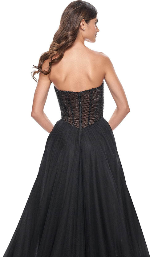 La Femme 32216 Fishnet A-Line Prom Dress