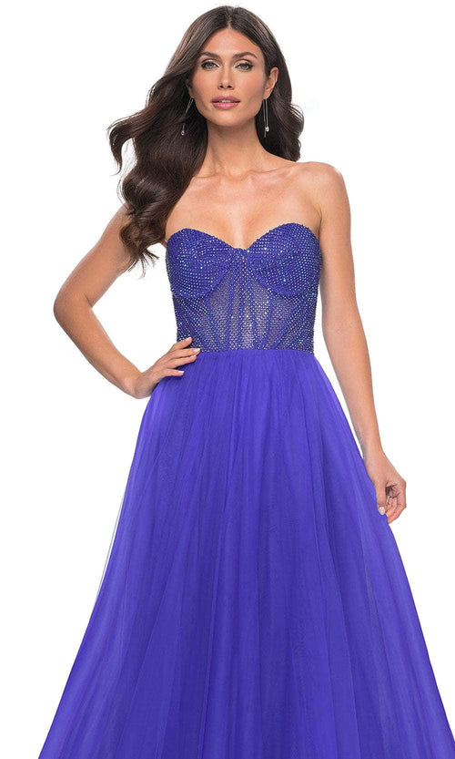 La Femme 32216 Fishnet A-Line Prom Dress