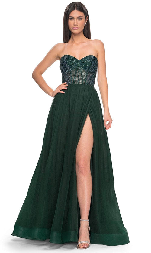 La Femme 32216 Fishnet A-Line Prom Dress
