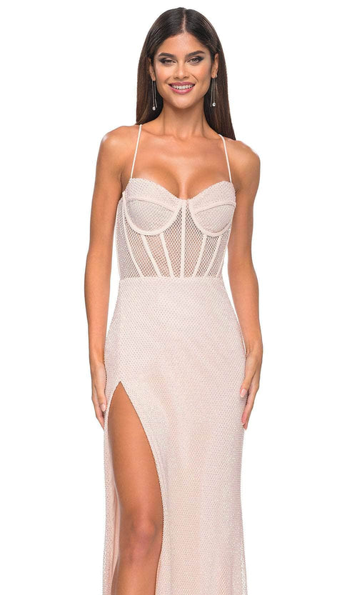La Femme 32227 Bustier Net Prom Dress by La Femme