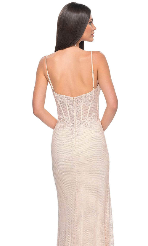 La Femme 32236 Rhinestone Fishnet Prom Dress
