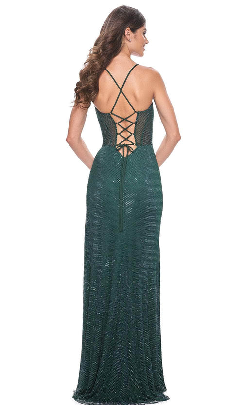 La Femme 32247 Fishnet V-Neck Prom Dress