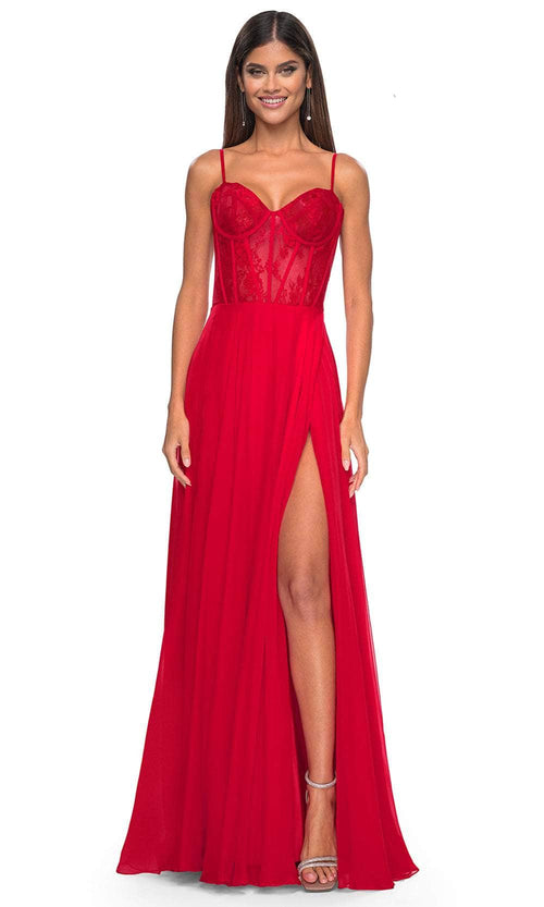 La Femme 32276 Lace Bustier Prom Dress