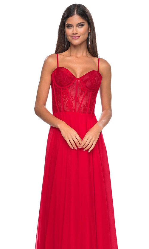 La Femme 32276 Lace Bustier Prom Dress