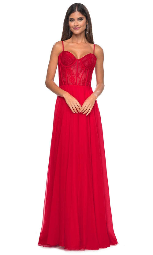 La Femme 32276 Lace Bustier Prom Dress