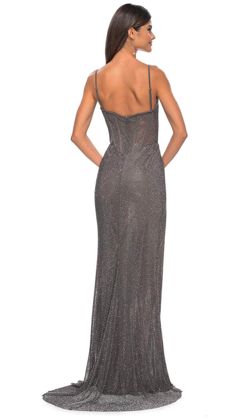 La Femme 32285 Fishnet Corset Prom Dress