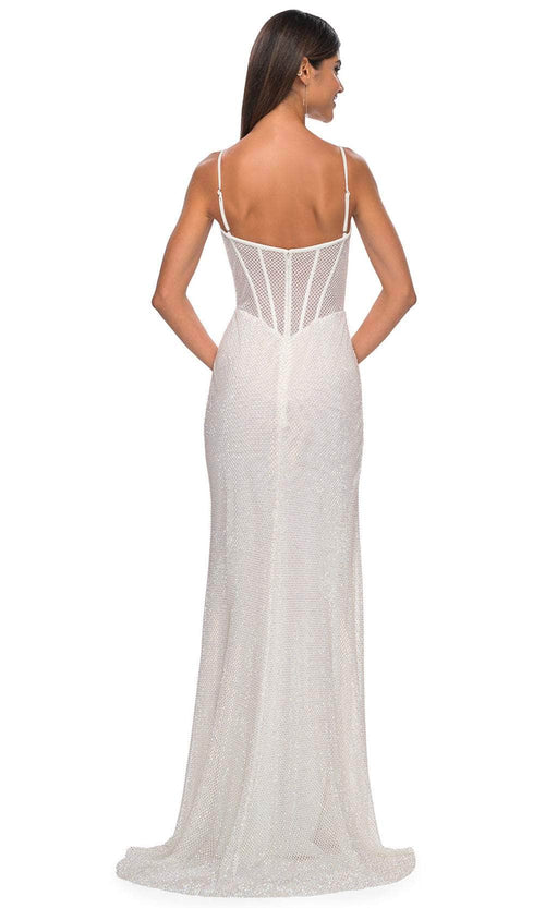 La Femme 32285 Fishnet Corset Prom Dress