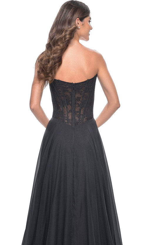 La Femme 32311 Sweetheart Lace Sheer Bodice Prom Dress
