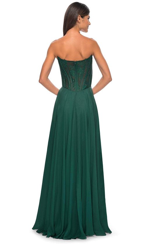 La Femme 32311 Sweetheart Lace Sheer Bodice Prom Dress