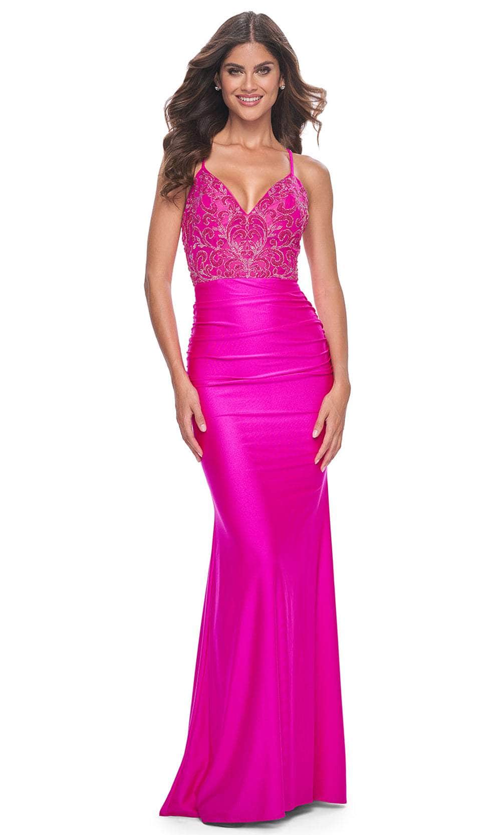 La Femme 32324 Bead Embellished V-Neck Prom Gown