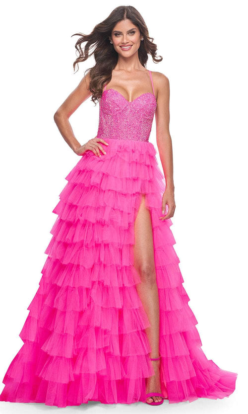 La Femme 32335 Sweetheart Neck Rhinestone Embellished Ballgown