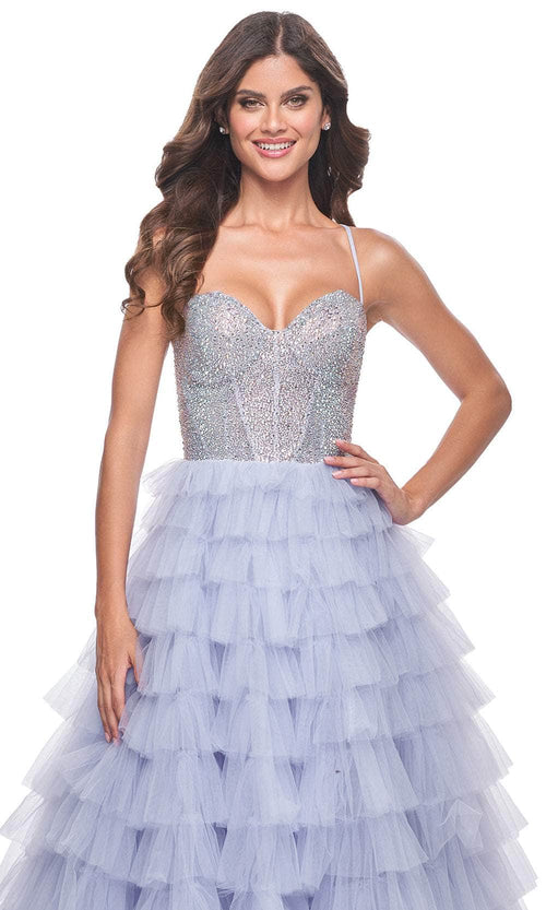La Femme 32335 Sweetheart Neck Rhinestone Embellished Ballgown