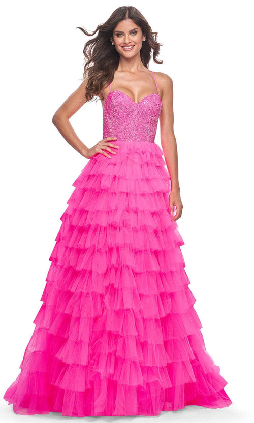 La Femme 32335 Sweetheart Neck Rhinestone Embellished Ballgown