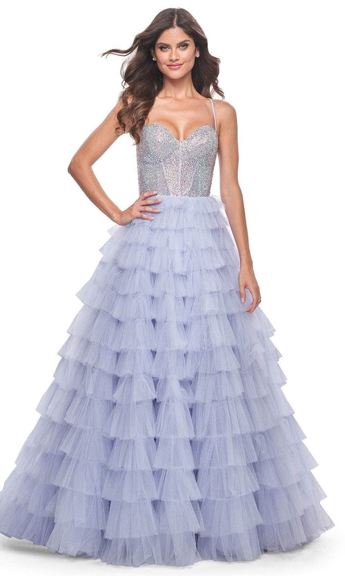 La Femme 32335 Sweetheart Neck Rhinestone Embellished Ballgown