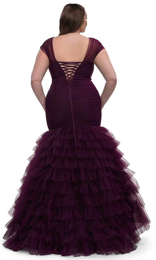 La Femme 32389 Tiered Ruffle Mermaid Evening Gown