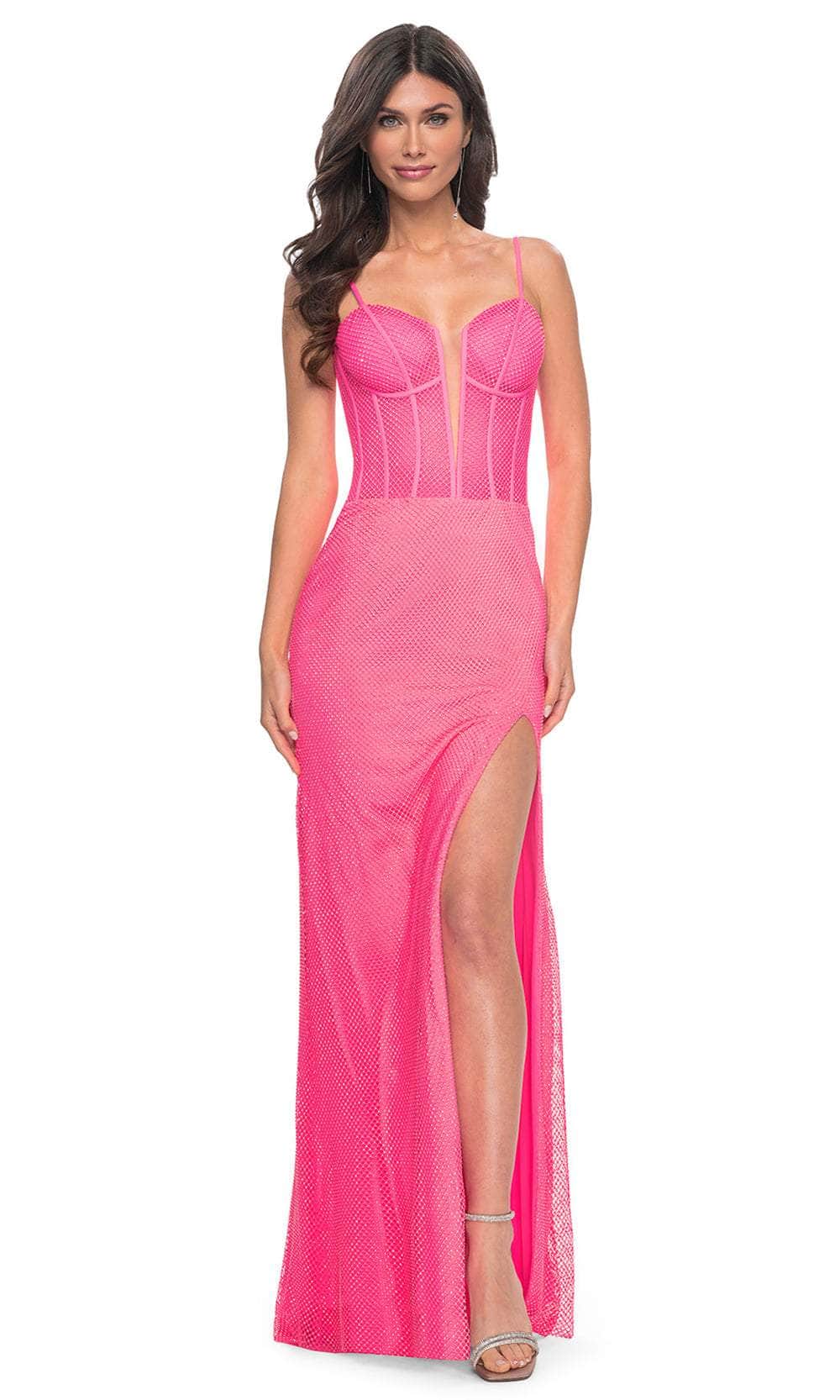 La Femme 32426 Illusion Deep V-Neck Boned Bodice Prom Gown – SuitUSA