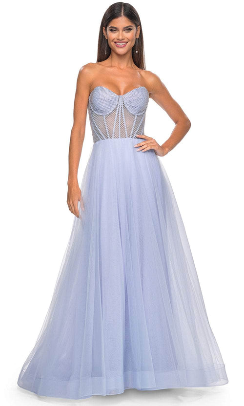 La Femme 32445 Strapless Net Bodice Prom Dress