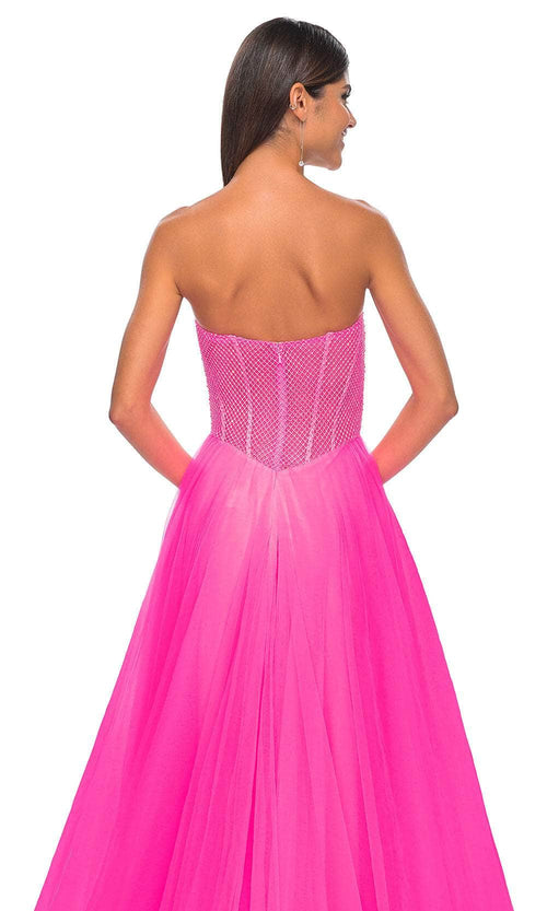 La Femme 32445 Strapless Net Bodice Prom Dress