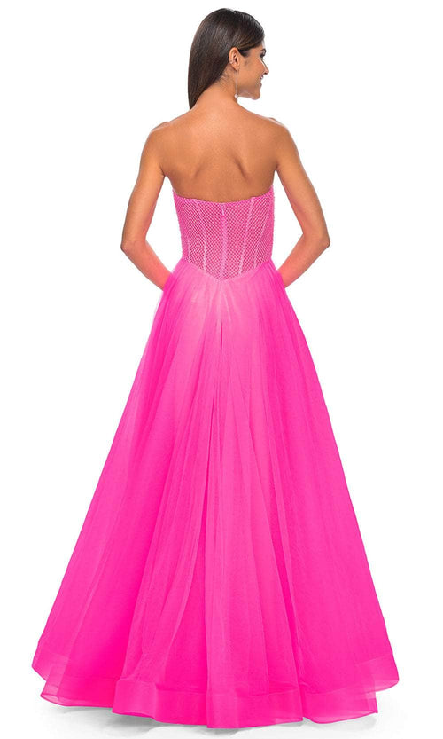 La Femme 32445 Strapless Net Bodice Prom Dress