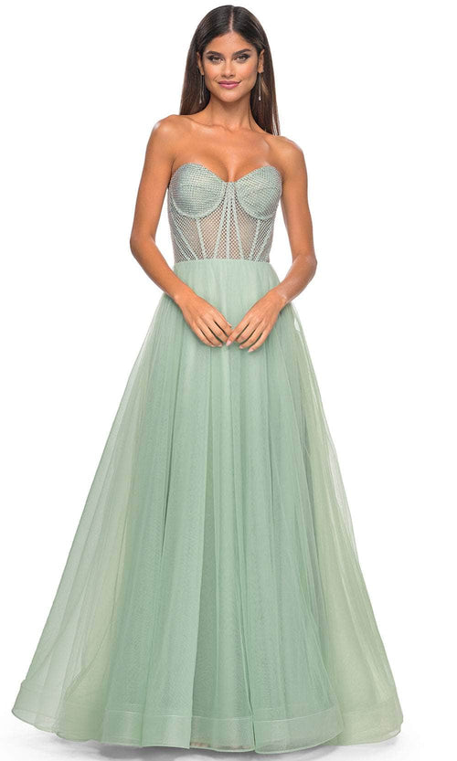 La Femme 32445 Strapless Net Bodice Prom Dress