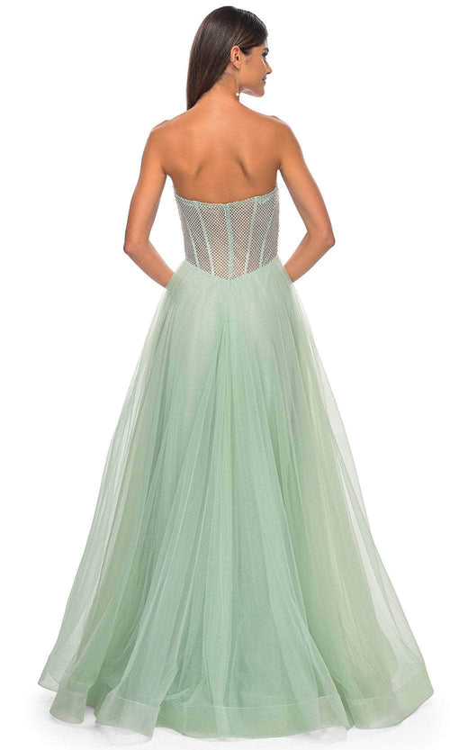 La Femme 32445 Strapless Net Bodice Prom Dress