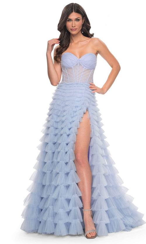 La Femme 32447 Sweetheart Tiered Tulle Prom Gown