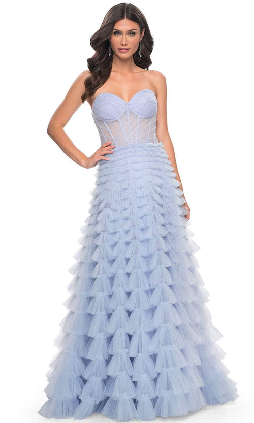 La Femme 32447 Sweetheart Tiered Tulle Prom Gown