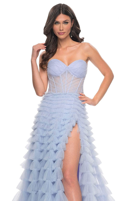 La Femme 32447 Sweetheart Tiered Tulle Prom Gown