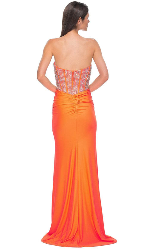 La Femme 32669 Strapless Rhinestone Embellished Prom Gown
