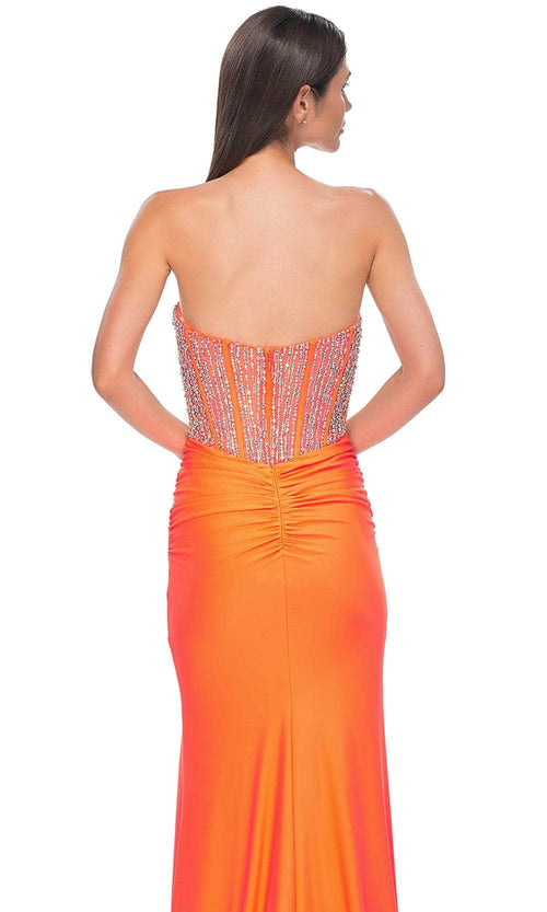 La Femme 32669 Strapless Rhinestone Embellished Prom Gown