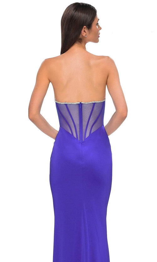 La Femme 32733 Fitted Jersey Embellished Neckline Prom Gown